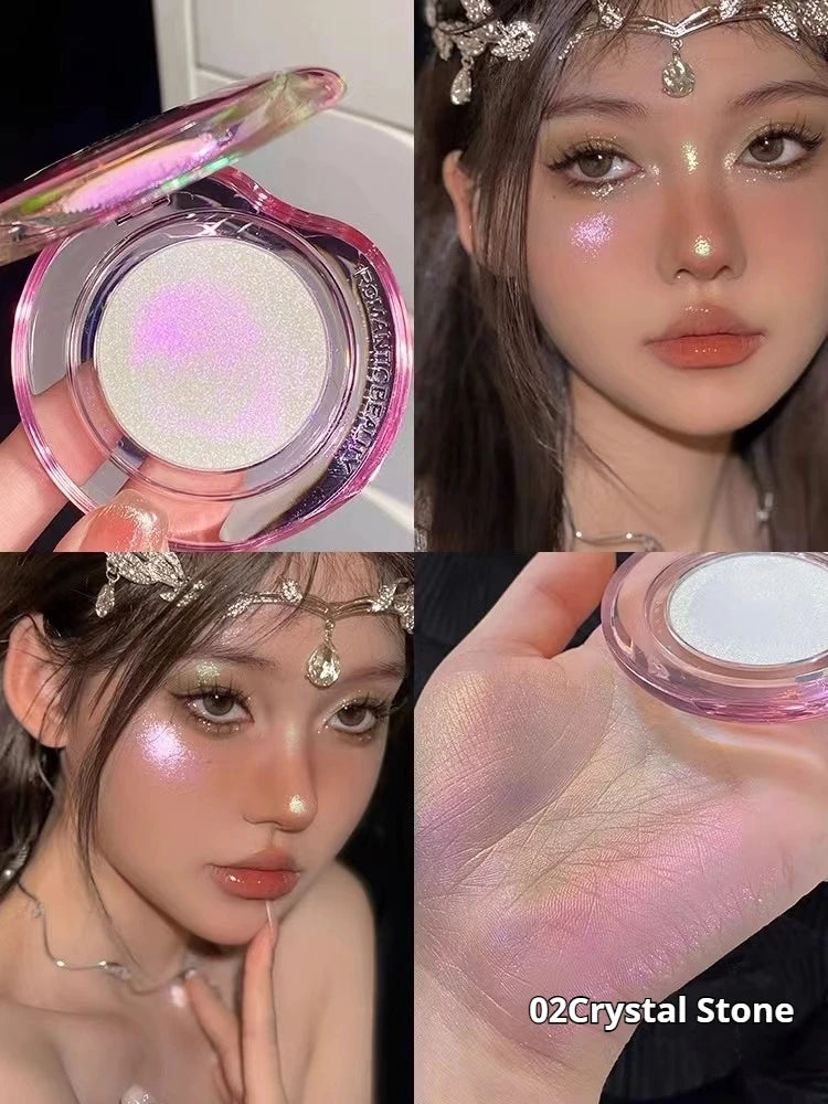 RMT High Gloss Chameleon Highlight Matte Purple Fine Powder Cream Blusher Shiny Face Brightening Integrated Plate ROMATIC Makeup