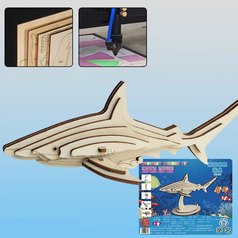 3D Wooden Puzzle - DIY Assembly Model Kit for Kids & Adults