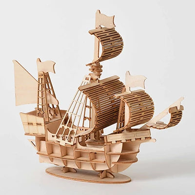 3D Wooden Puzzle - DIY Assembly Model Kit for Kids & Adults