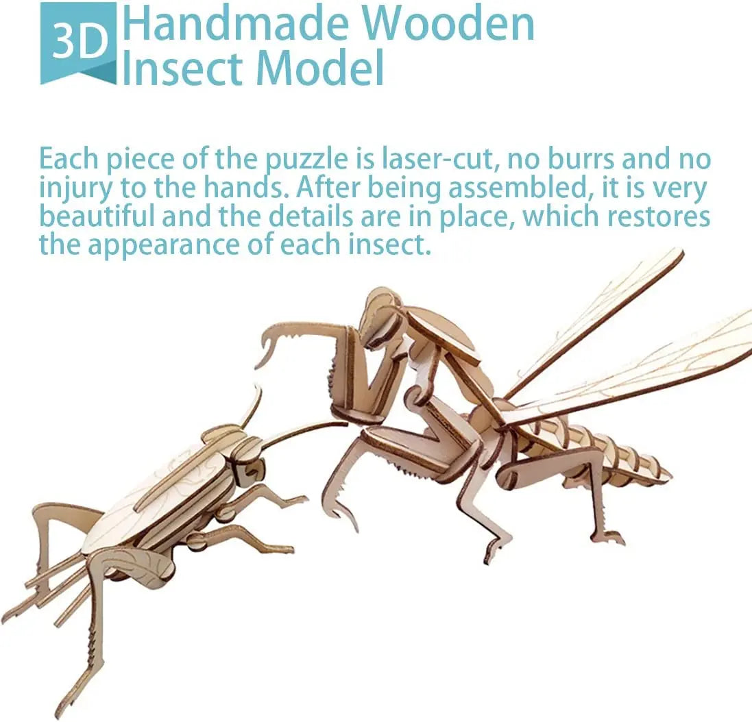3D Wooden Puzzle - DIY Assembly Model Kit for Kids & Adults