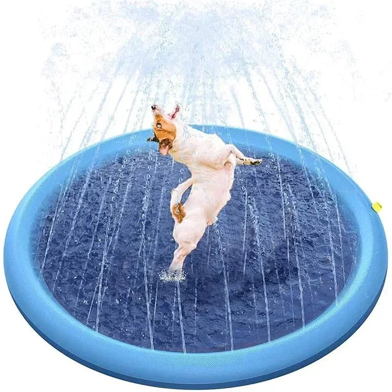 170cm Summer Dog Toy Splash Sprinkler Pad Pet Swimming Pool Interactive for Pet Children Interactive Outdoor Play Water Mat Toys