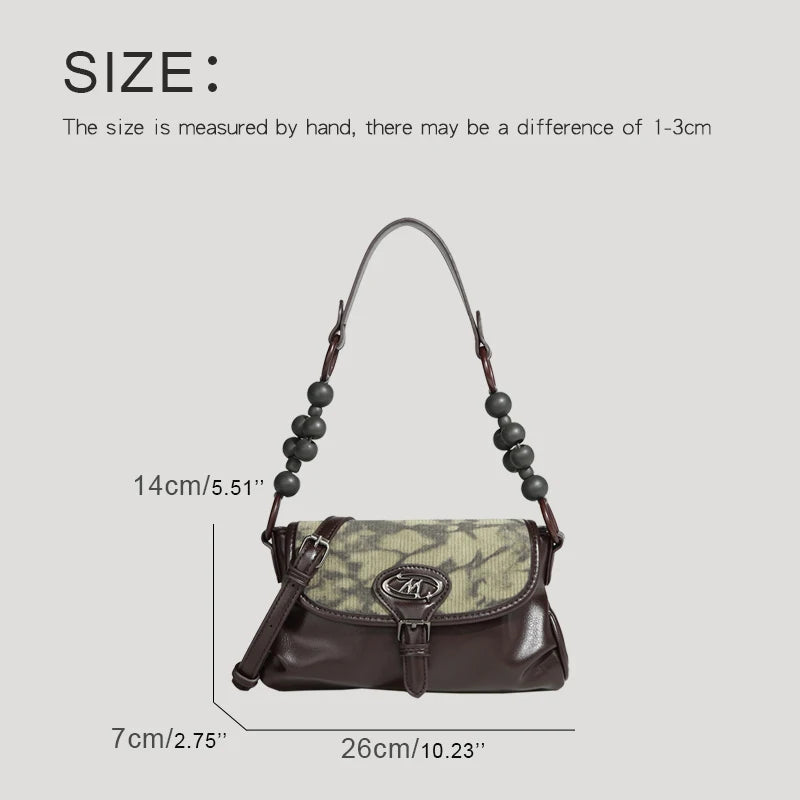 England Style Bags For Women Luxury Designer Handbags And Purses 2024 New In PU Beading Sequined Letter Small Underarm Shoulder