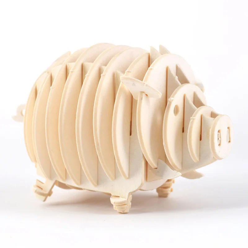 3D Wooden Puzzle - DIY Assembly Model Kit for Kids & Adults